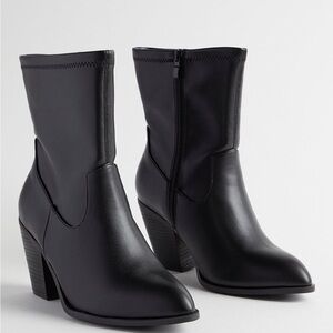 Torrid Stretch Wide Width Black Ankle Boots